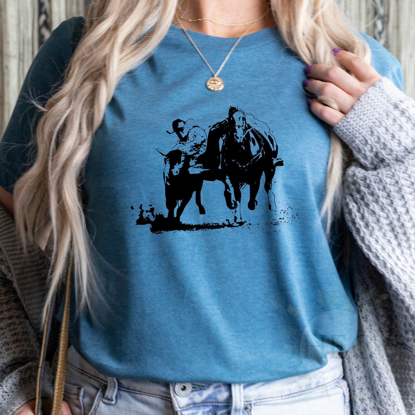 Steer wrestling - DTF prints