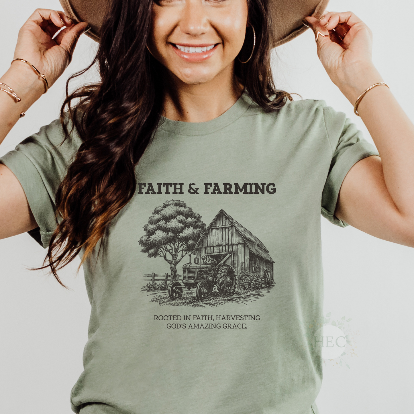 Faith and farming (black) - DTF