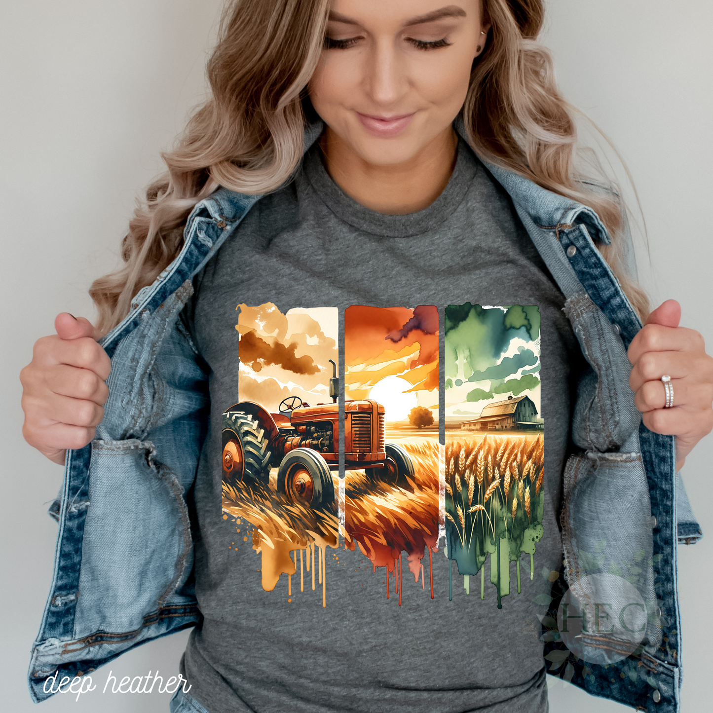 Watercolor Farm Tractor - DTF