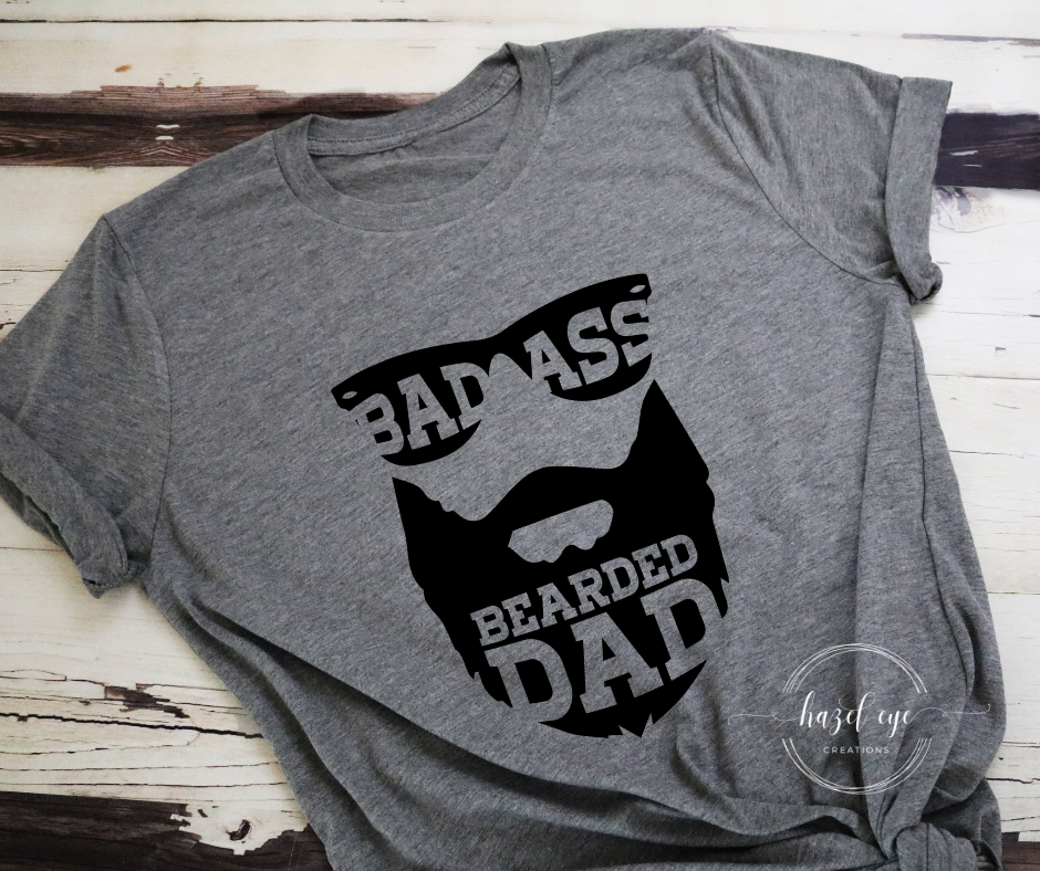 Badass bearded dad screen print