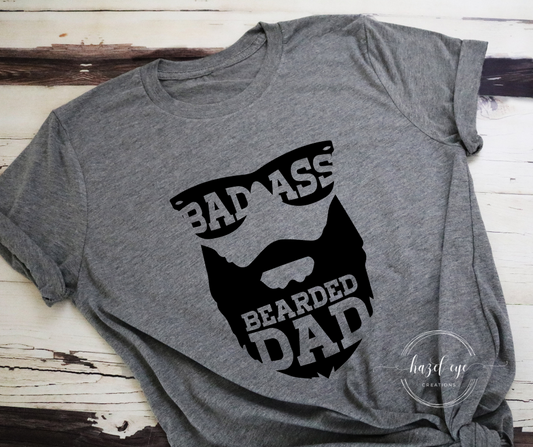 Badass bearded dad screen print