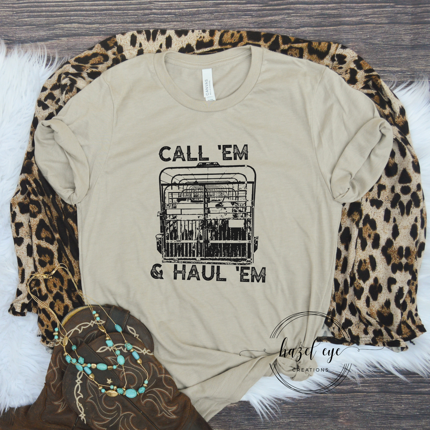 Call em and haul em screen print