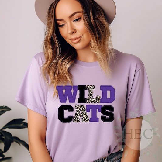Wildcats faux embroidery - DTF prints