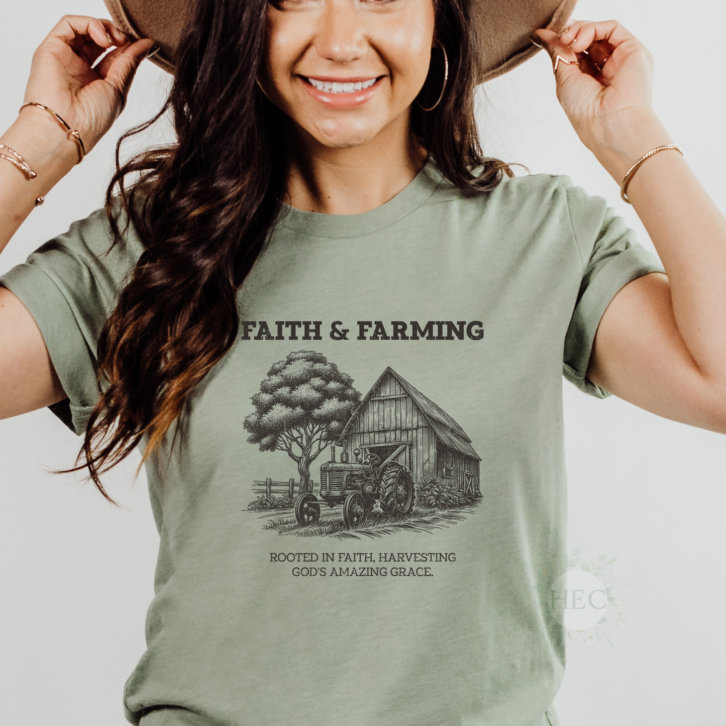 Faith and farming (black)  - DTF